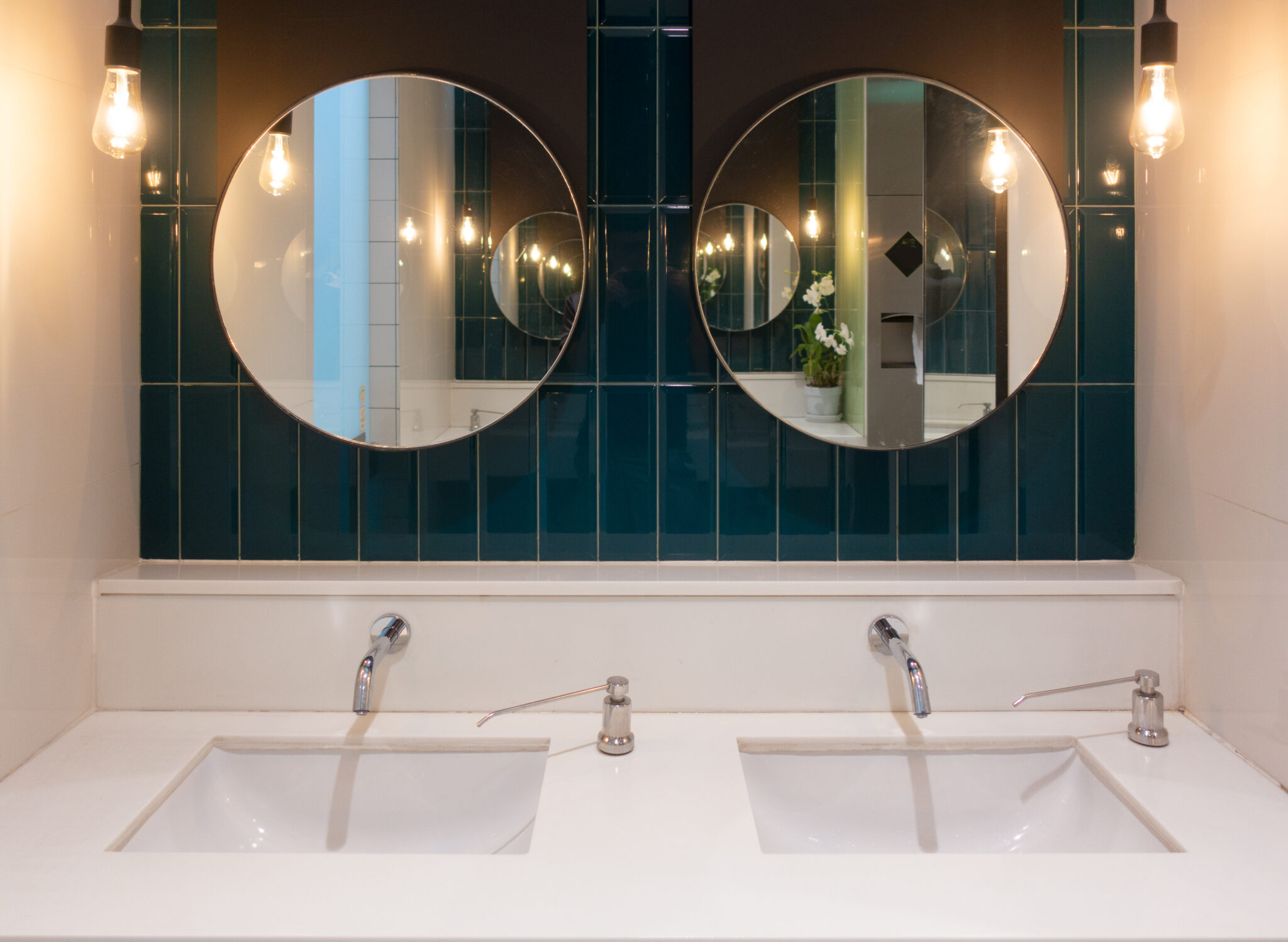 Double Round Bathroom Mirror Installation – Port Townsend WA
